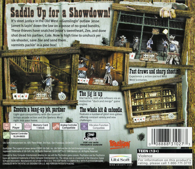 Gunfighter: The Legend of Jesse James – PlayStation 1 (PS1) - for just $0! 