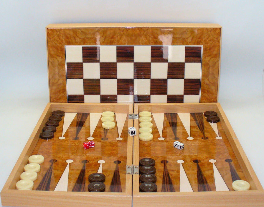 Backgammon- Burlwood Decoupage Folding Set - for just $66.99! 