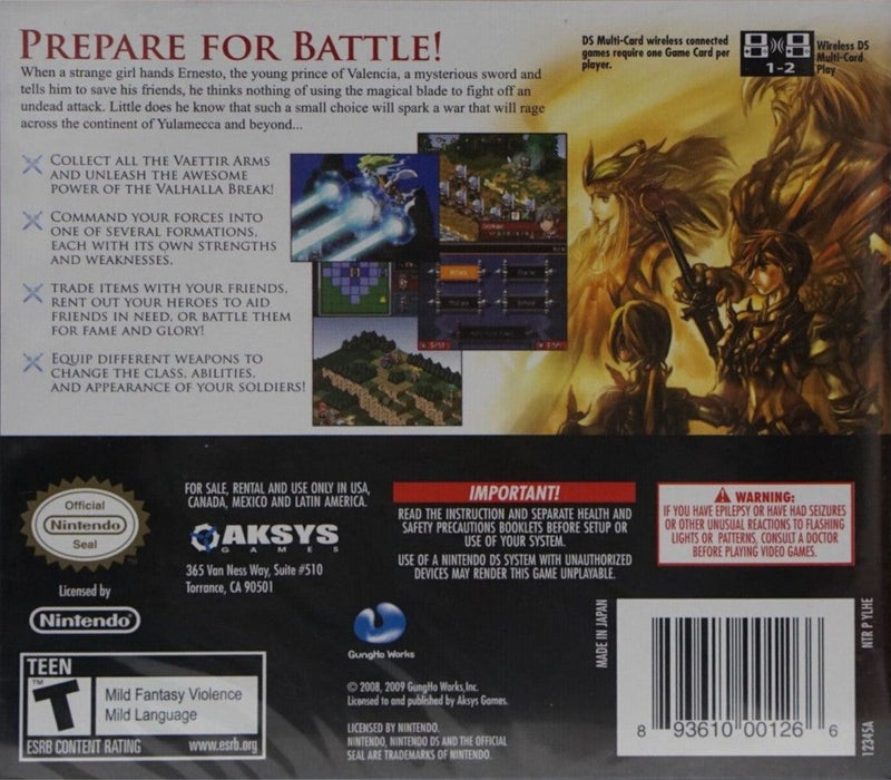 Hero's Saga: Laevatein Tactics – Nintendo DS (DS) - for just $0! 