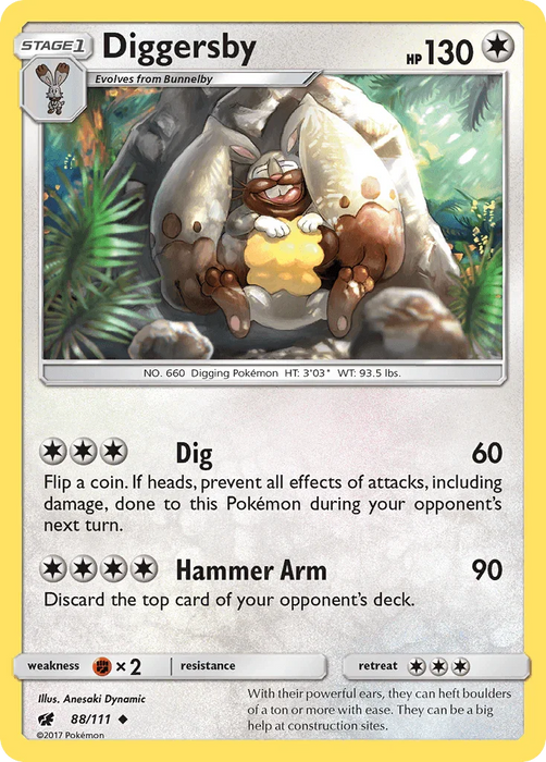 Diggersby (88/111) [Sun & Moon: Crimson Invasion] - for just $0.10! 