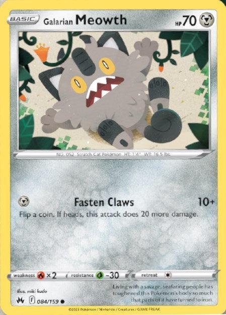 Galarian Meowth (084/159) [Sword & Shield: Crown Zenith] - for just $0.10! 