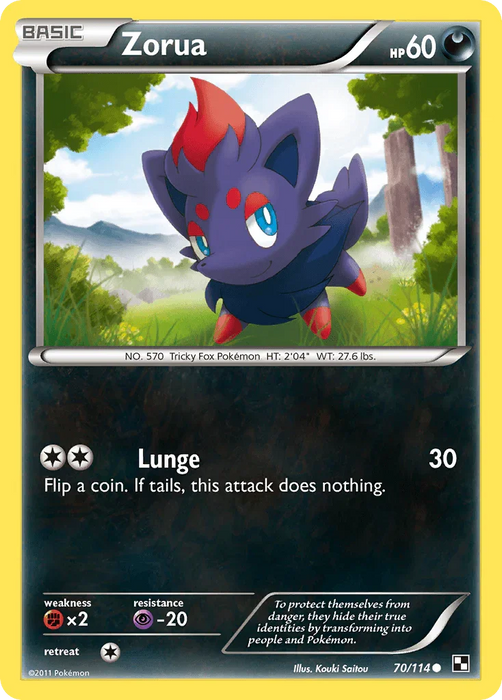 Zorua (70/114) [Black & White: Base Set] - for just $0.20! 