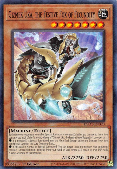 Gizmek Uka, the Festive Fox of Fecundity [EGO1-EN020] Common - for just $0.15! 