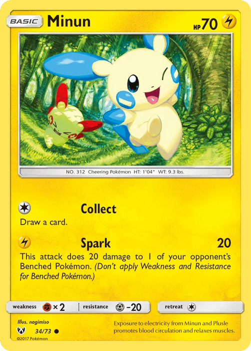 Minun (34/73) [Sun & Moon: Shining Legends] - for just $0.15! 