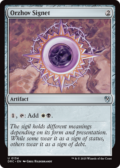 Orzhov Signet (DRC-134) - Commander: Aetherdrift - for just $0.11! 
