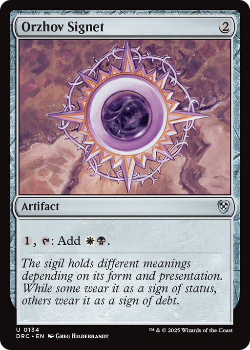 Orzhov Signet (DRC-134) - Commander: Aetherdrift - for just $0.11! 