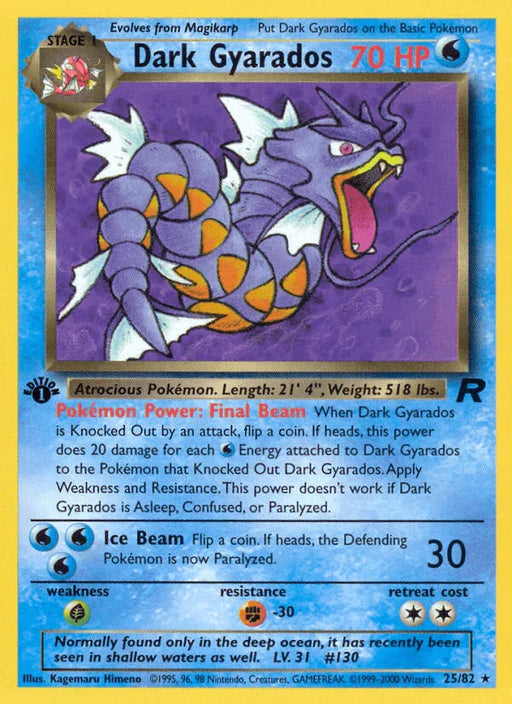Dark Gyarados (25/82) [Team Rocket 1st Edition] - for just $5.55! 