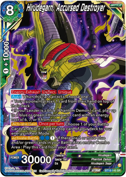 Hirudegarn, Accursed Destroyer (BT18-145) [Dawn of the Z-Legends] - for just $0.10! 