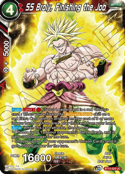 SS Broly, Finishing the Job (BT15-020) [Saiyan Showdown] - for just $0.15! 