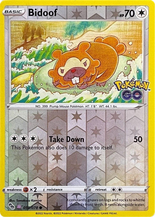 Bidoof (059/078) (Peelable Ditto) [Pokémon GO] - for just $7.15! 