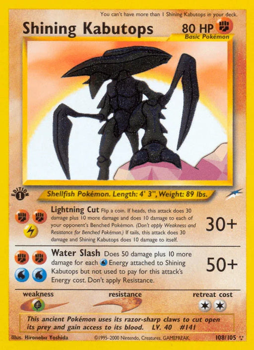 Shining Kabutops (108/105) [Neo Destiny 1st Edition] - for just $560! 
