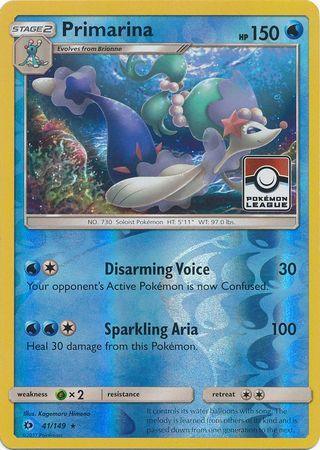 Primarina (41/149) (League Promo) [Sun & Moon: Base Set] - for just $0.40! 