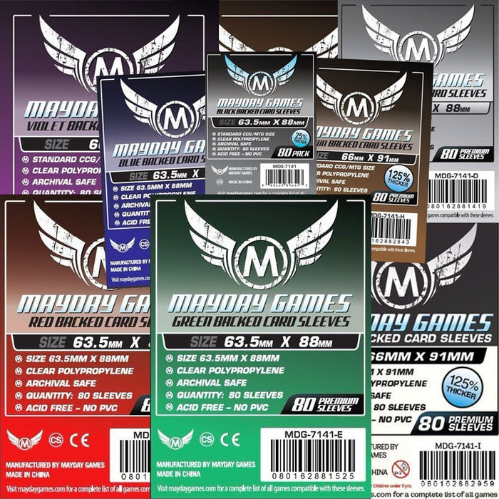 MTG/CCG Card Sleeves (63.5x88mm) PREMIUM COLOR BACKED!  80/Pack (Choose from 6 Colors!) - for just $4.95! 