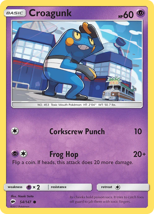 Croagunk (54/147) [Sun & Moon: Burning Shadows] - for just $0.10! 
