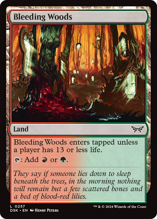 Bleeding Woods (DSK-257) - Duskmourn: House of Horror Foil - for just $0.04! 
