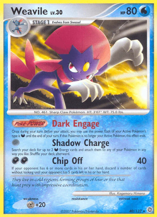 Weavile (40/132) [Diamond & Pearl: Secret Wonders] - for just $0.60! 