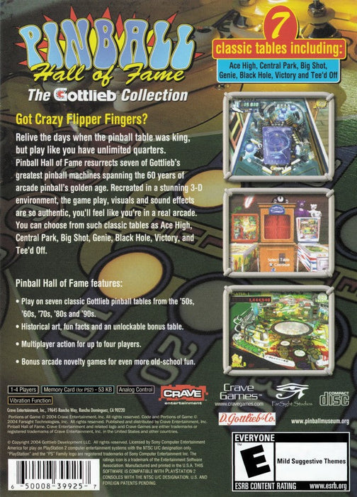 Pinball Hall of Fame: The Gottlieb Collection – PlayStation 2 (PS2)