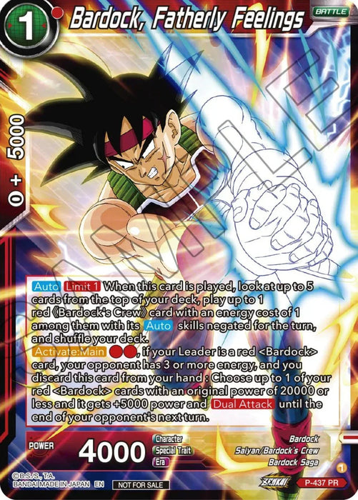 Bardock, Fatherly Feelings (Zenkai Series Tournament Pack Vol.2) (P-437) [Tournament Promotion Cards] - for just $0.15! 