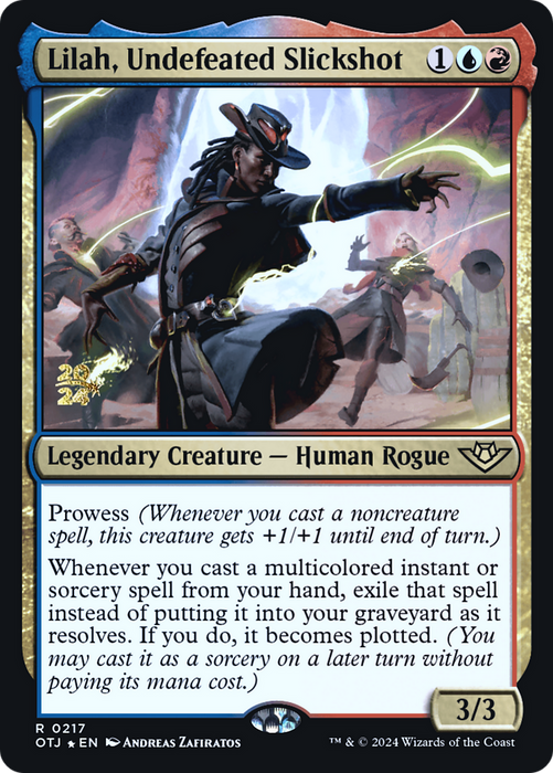 Lilah, Undefeated Slickshot (PRE-217) - Outlaws of Thunder Junction Promos Foil - for just $0.11! 