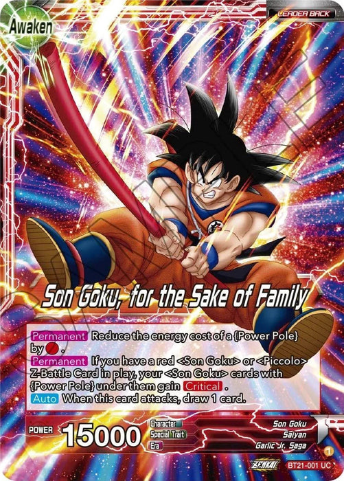 Son Goku // Son Goku, for the Sake of Family (BT21-001) [Wild Resurgence] - for just $0.10! 