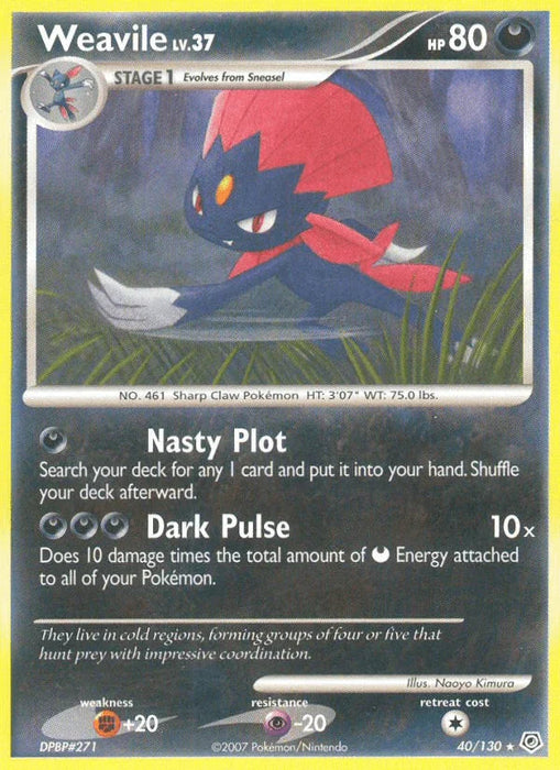 Weavile (40/130) [Diamond & Pearl: Base Set] - for just $0.85! 