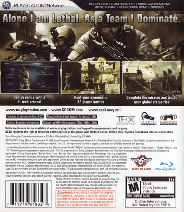 SOCOM: Confrontation -- PS3 (PS3) - for just $6.99! 