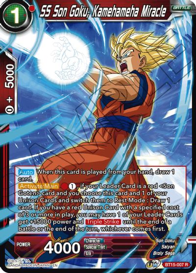 SS Son Goku, Kamehameha Miracle (BT15-007) [Saiyan Showdown] - for just $0.10! 