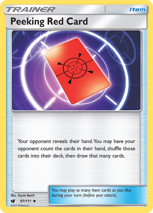 Peeking Red Card (97/111) [Sun & Moon: Crimson Invasion] - for just $0.10! 