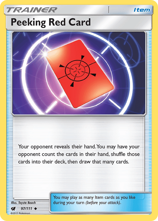 Peeking Red Card (97/111) [Sun & Moon: Crimson Invasion] - for just $0.10! 