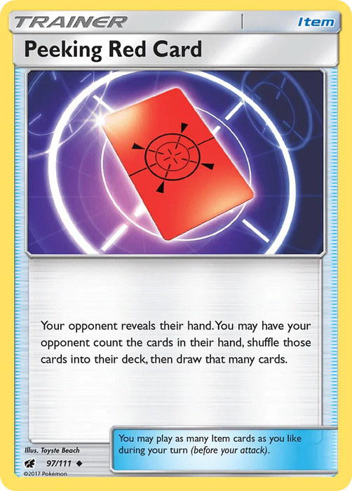 Peeking Red Card (97/111) [Sun & Moon: Crimson Invasion] - for just $0.10! 