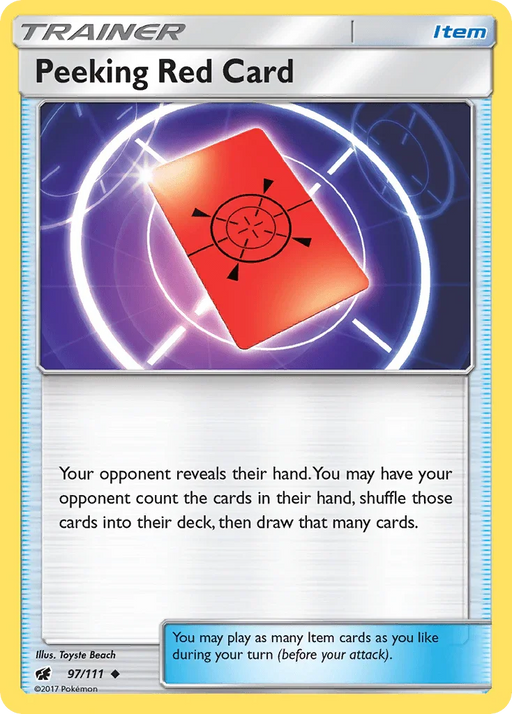 Peeking Red Card (97/111) [Sun & Moon: Crimson Invasion] - for just $0.10! 