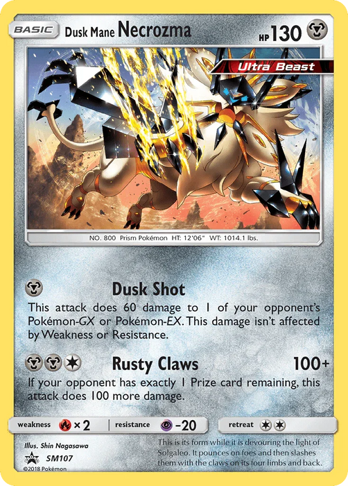Dusk Mane Necrozma (SM107) [Sun & Moon: Black Star Promos] - for just $0.95! 