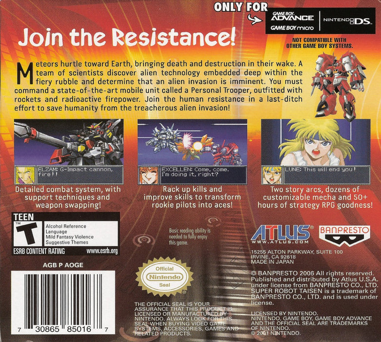 Super Robot Taisen: Original Generation — Game Boy Advance (GBA) - for just $35.99! 