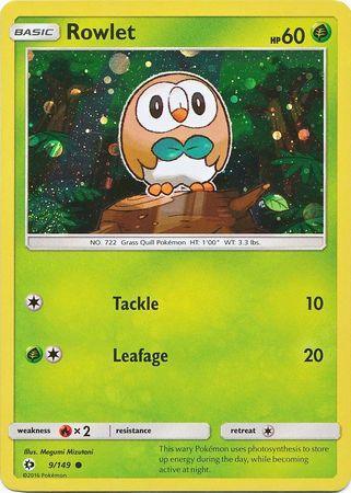 Rowlet (9/149) (Cosmos Holo) [Sun & Moon: Base Set] - for just $1.60! 