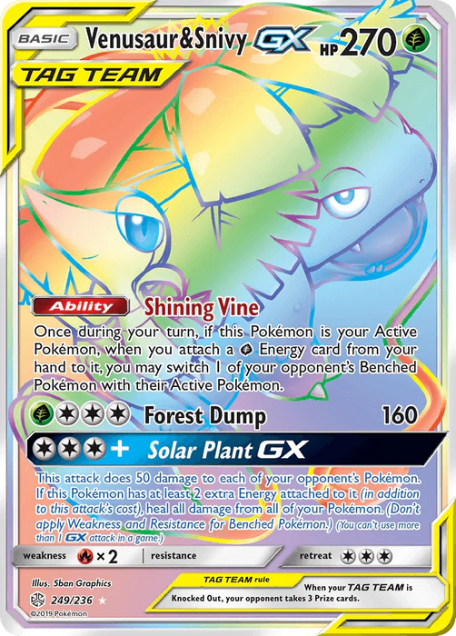 Venusaur & Snivy GX (249/236) [Sun & Moon: Cosmic Eclipse] - for just $19.75! 