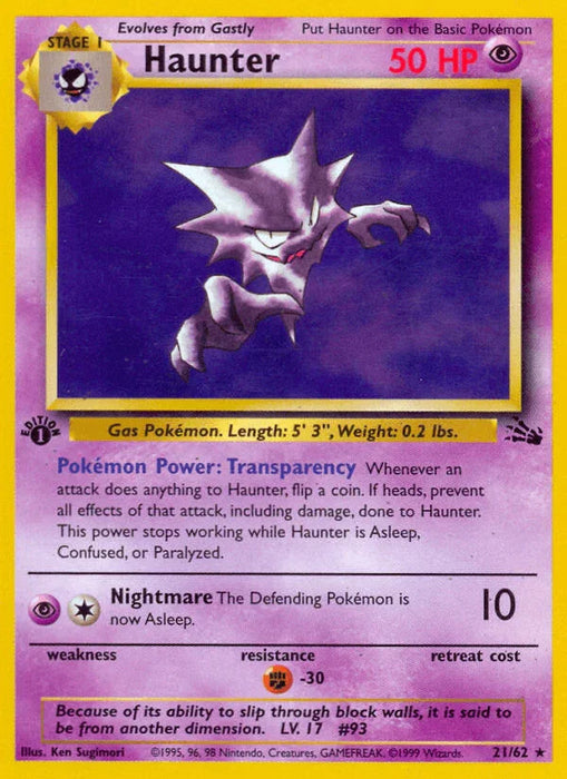 Haunter (21/62) [Fossil 1st Edition] - for just $3.25! 
