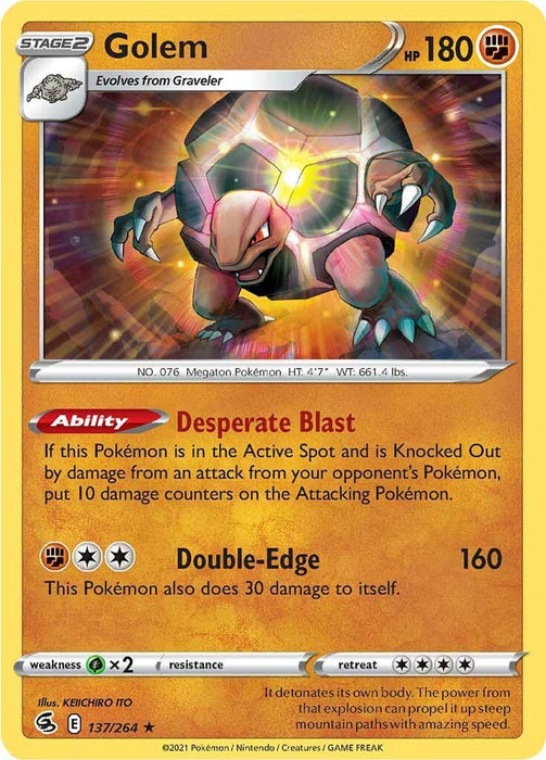 Golem (137/264) [Sword & Shield: Fusion Strike] - for just $0.15! 