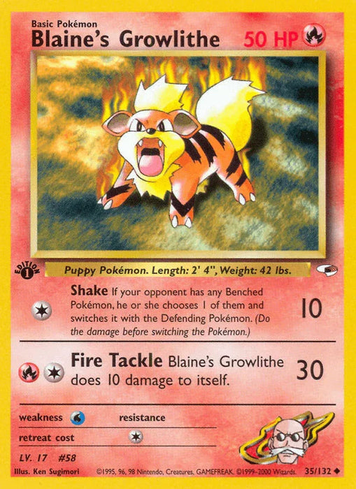 Blaine's Growlithe (35/132) [Gym Heroes 1st Edition] - for just $1.45! 