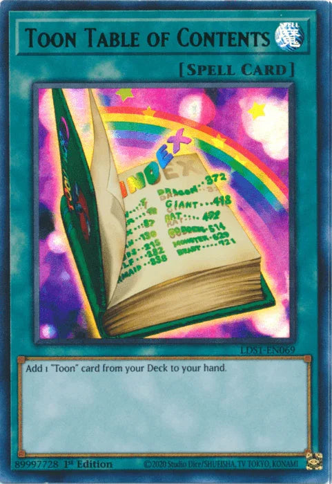 Toon Table of Contents (Green) [LDS1-EN069] Ultra Rare - for just $1.75! 