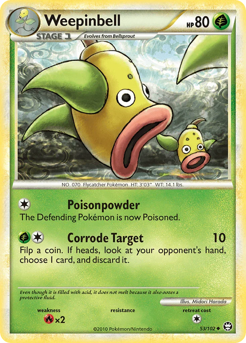 Weepinbell (53/102) [HeartGold & SoulSilver: Triumphant] - for just $0.25! 