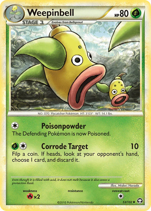 Weepinbell (53/102) [HeartGold & SoulSilver: Triumphant] - for just $0.20! 