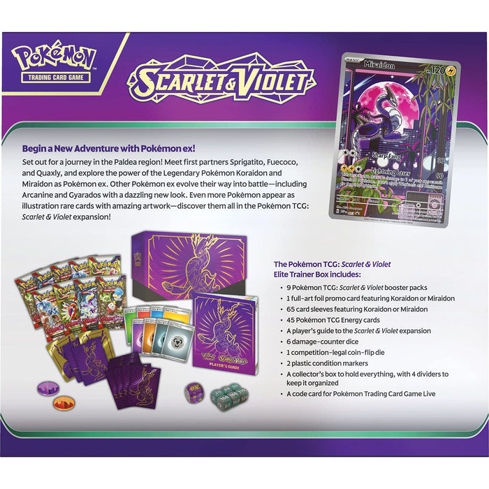 Pokemon Scarlet & Violet Elite Trainer Box - Miraidon Purple - Just $51.25! Shop now at Retro Gaming of Denver