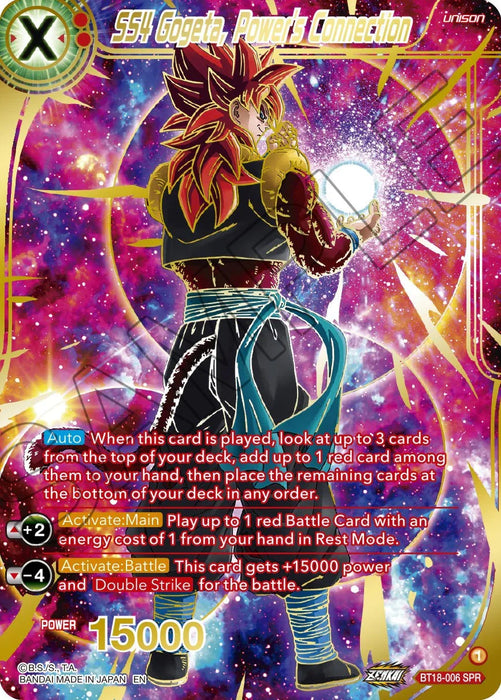 SS4 Gogeta, Power's Connection (SPR) (BT18-006) [Dawn of the Z-Legends] - for just $6.15! 
