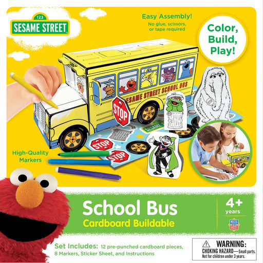 Sesame Street - School Bus Cardboard Buildable Craft Kit - Just $6.99! Shop now at Retro Gaming of Denver