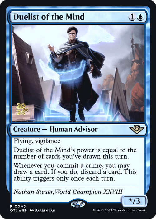 Duelist of the Mind (PRE-045) - Outlaws of Thunder Junction Promos Foil - for just $0.13! 