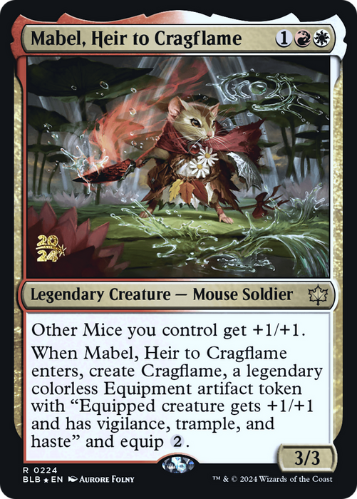 Mabel, Heir to Cragflame (PRE-224) - Bloomburrow Promos Foil - for just $0.43! 