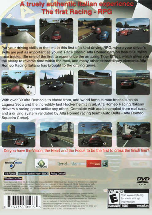 Alfa Romeo Racing Italiano – PlayStation 2 (PS2) - for just $4.99! 