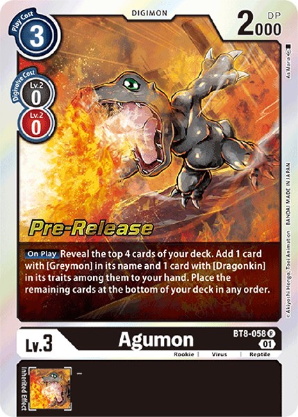 Agumon [BT8-058] [New Awakening Pre-Release Cards] - Just $0.55! Shop now at Retro Gaming of Denver