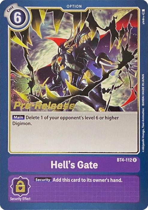 Hell's Gate [BT4-112] [Great Legend Pre-Release Promos] - Just $0.09! Shop now at Retro Gaming of Denver