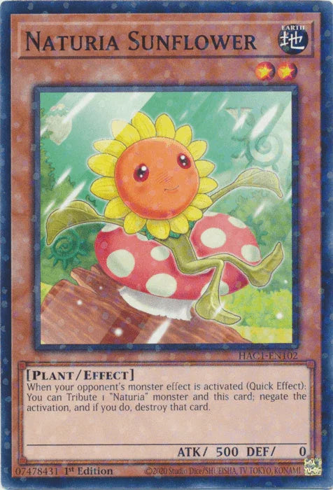 Naturia Sunflower (Duel Terminal) [HAC1-EN102] Parallel Rare - for just $0.30! 